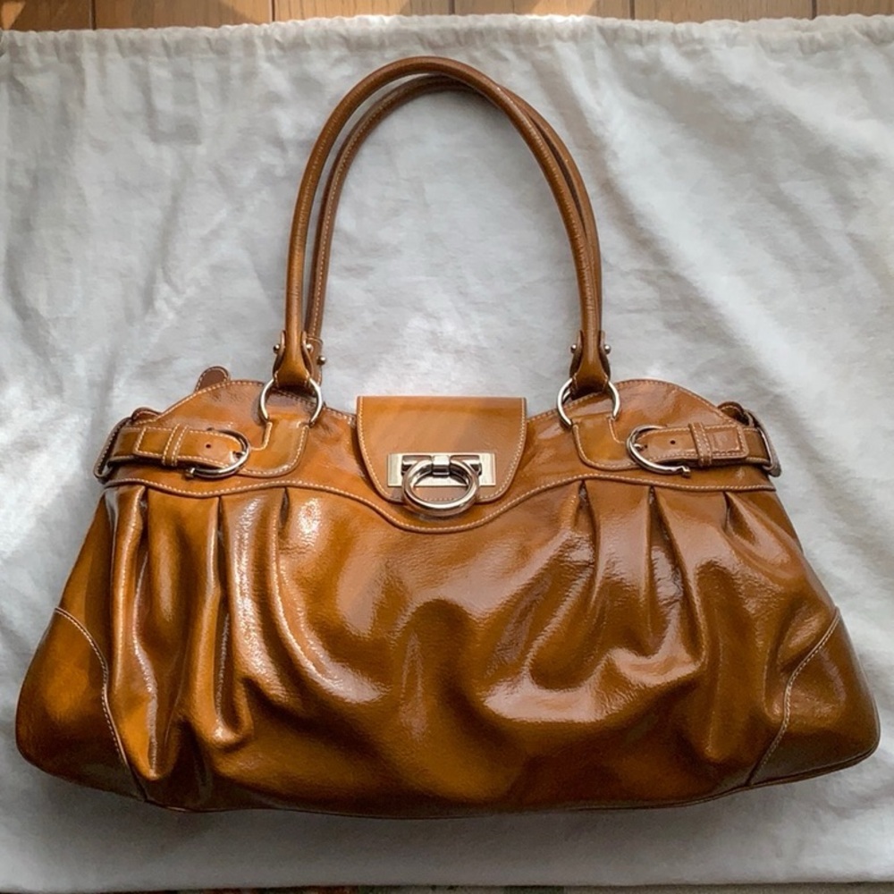 Salvatore Ferragamo Gancini Marisa Enamel Handbag  - AB 21 5370/74